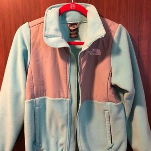 Blue North Face Fleece and Nylon Jacket